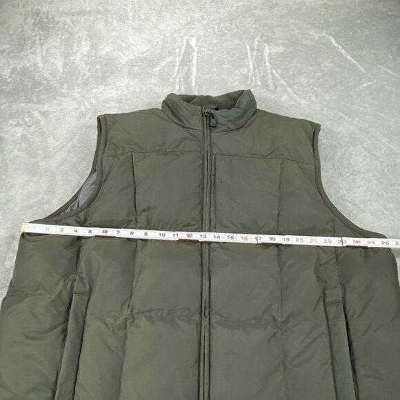 Eddie Bauer Down Puffer Vest Men XL Green Comfortable Sportsman Mock Neck Zip Up - Picture 11 of 14